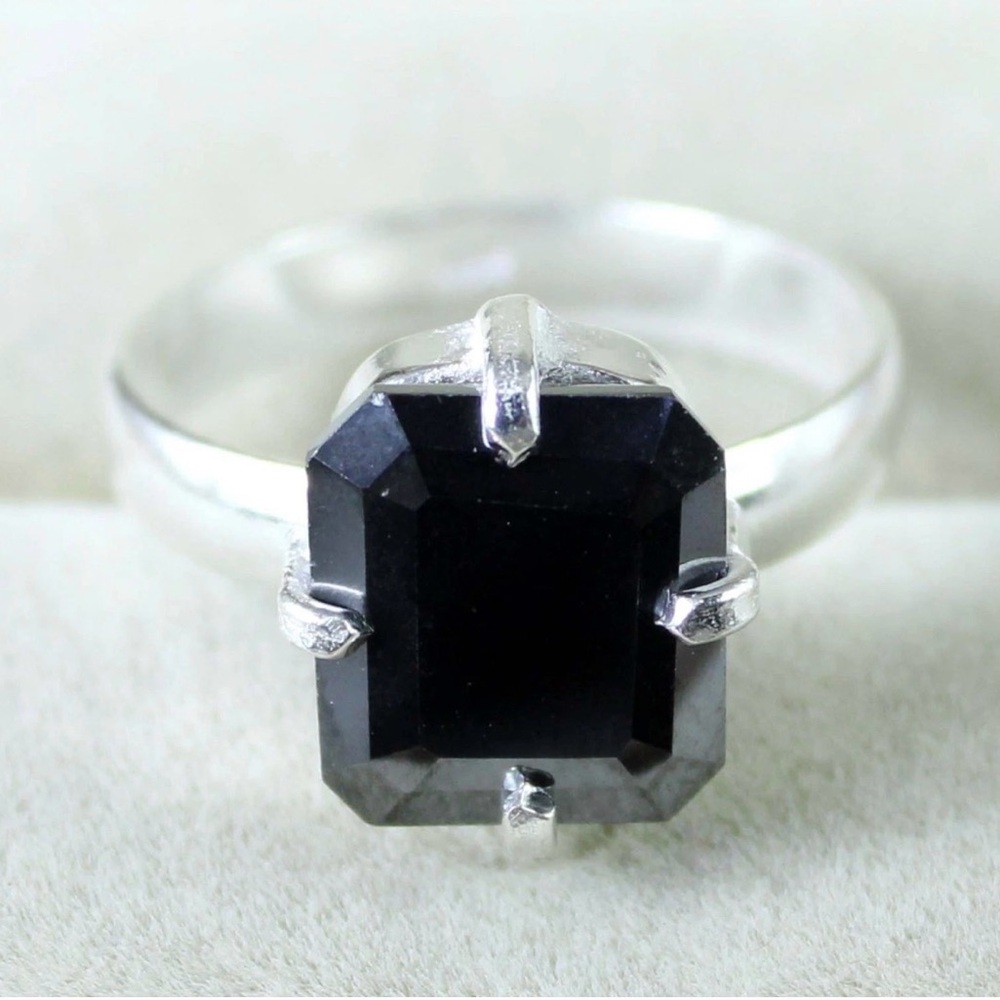 CERTIFIED GENUINE NATURAL 8.05CT Emerald Cut 925 Sterling Silver Engagement Ring